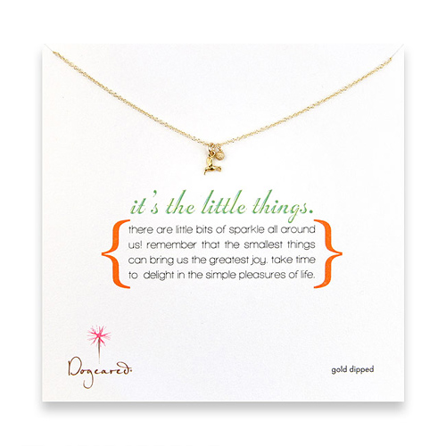 it's the little things  gold dipped necklace with hummingbird charm