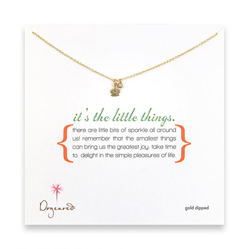 it's the little things gold dipped necklace with lotus charm