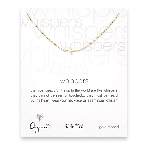 whispers cross gold dipped necklace