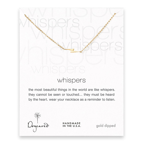 whispers lightning bolt gold dipped necklace