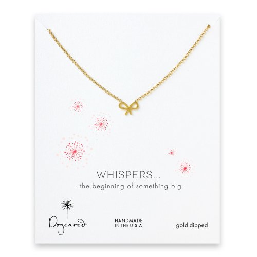 whispers bow necklace, gold dipped