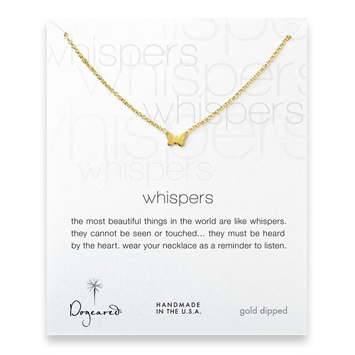whispers butterfly necklace, gold dipped