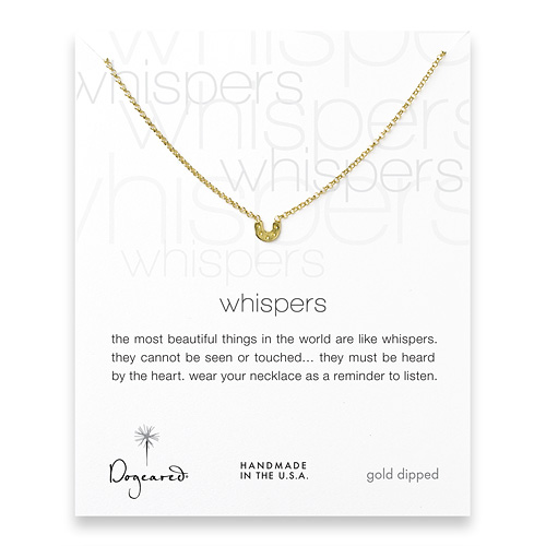 whispers cute horseshoe gold dipped necklace