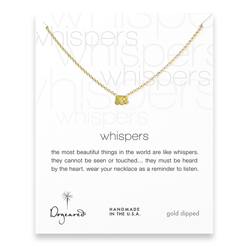 whispers elephant necklace, gold dipped
