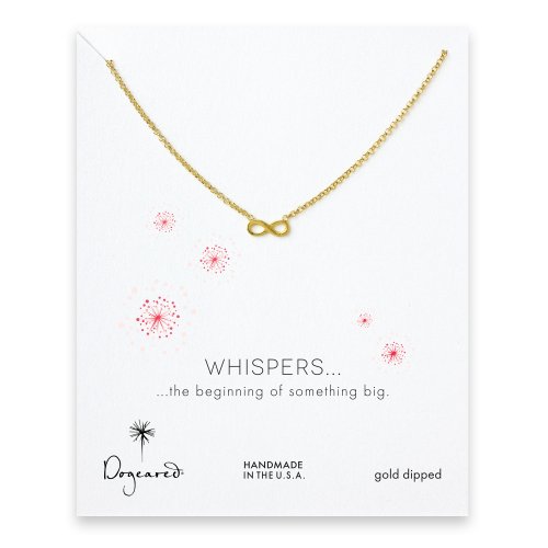 whispers infinity necklace, gold dipped