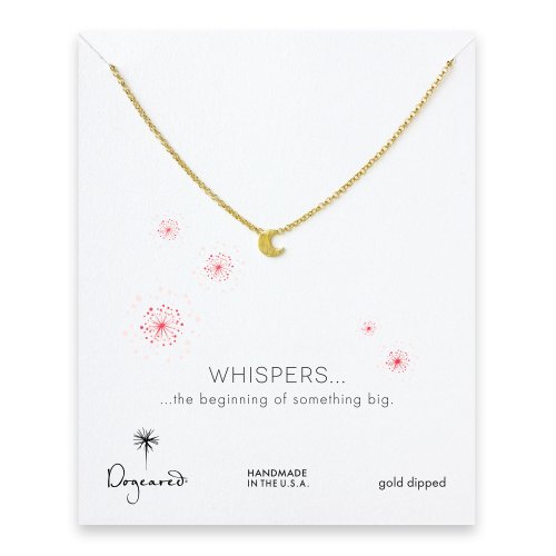 whispers moon necklace, gold dipped