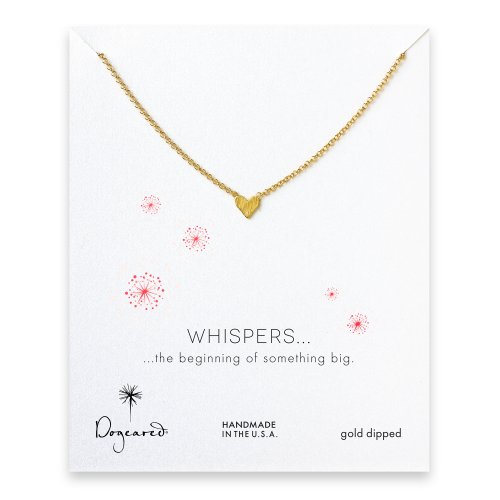 whispers heart necklace, gold dipped