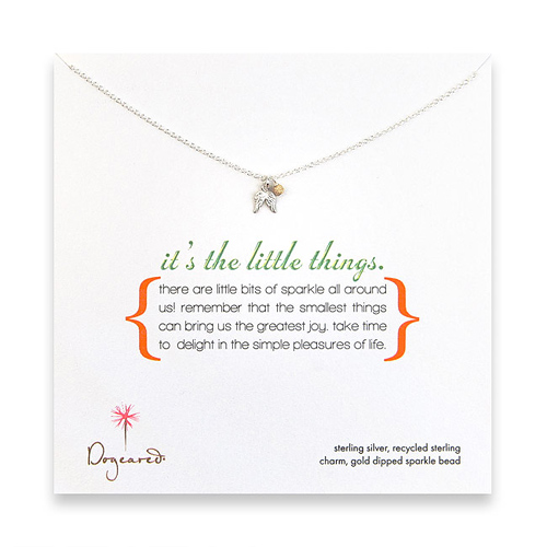 it's the little things sterling silver necklace with angel wing charm