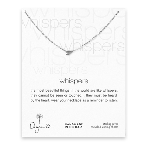 whispers sideways heart necklace, sterling silver