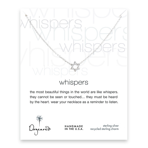 whispers jewish star necklace, sterling silver