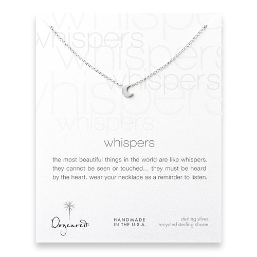 whispers moon necklace, sterling silver