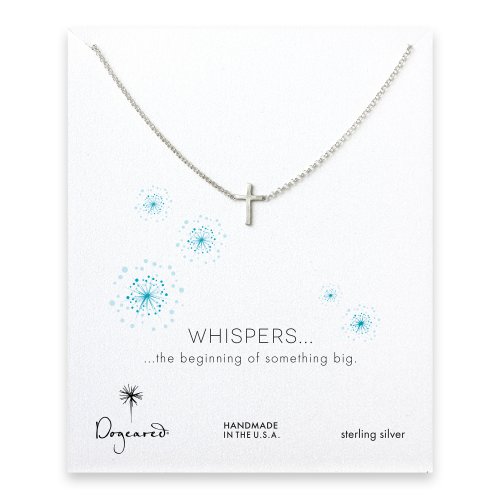 whispers small cross necklace, sterling silver