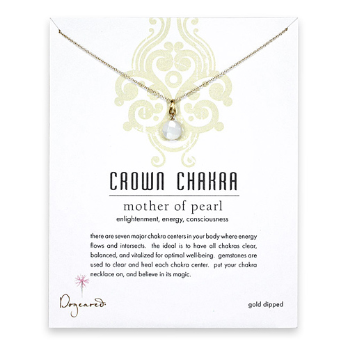 gold dipped crown chakra mother of pearl necklace