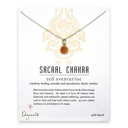 gold dipped sacral chakra aventurine necklace