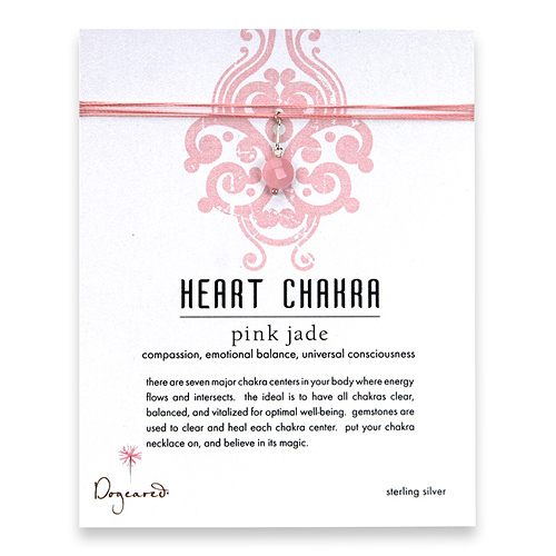 heart chakra pink jade necklace on pink thread