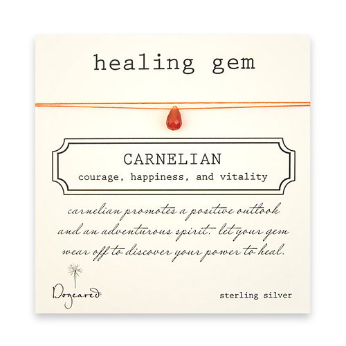 carnelian healing gem necklace on thread