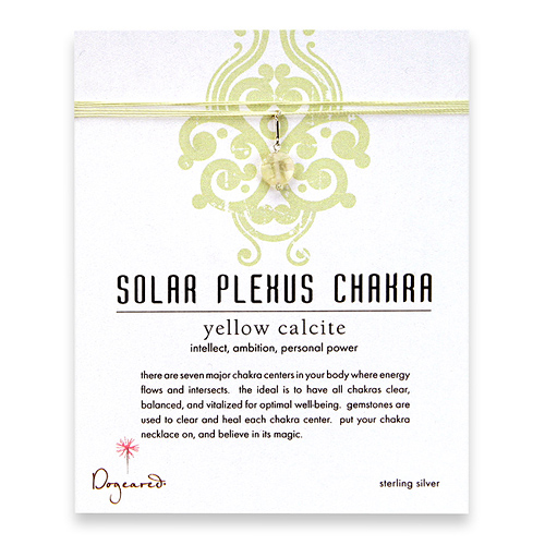 solar plexus chakra yellow calcite necklace on yellow thread