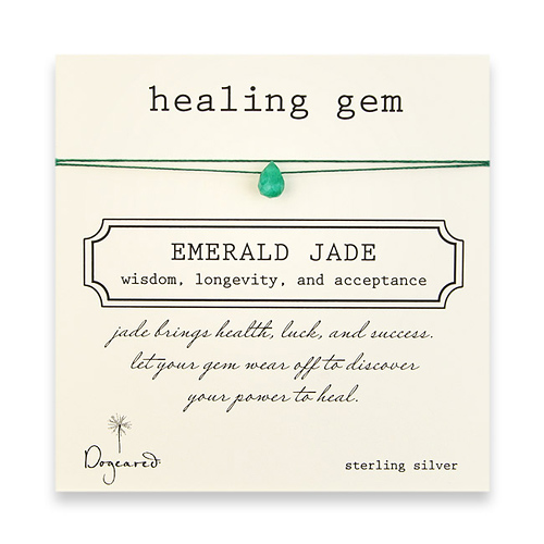 emerald jade healing gem necklace on thread