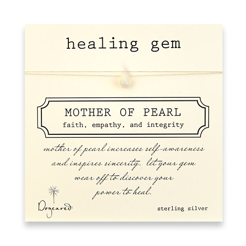 mother of pearl healing gem necklace on thread