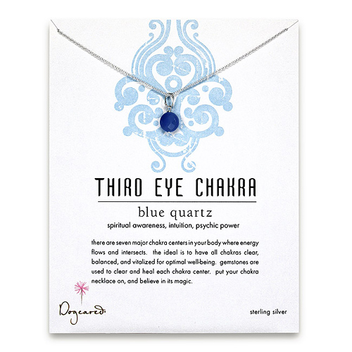sterling silver third eye chakra blue quartz necklace