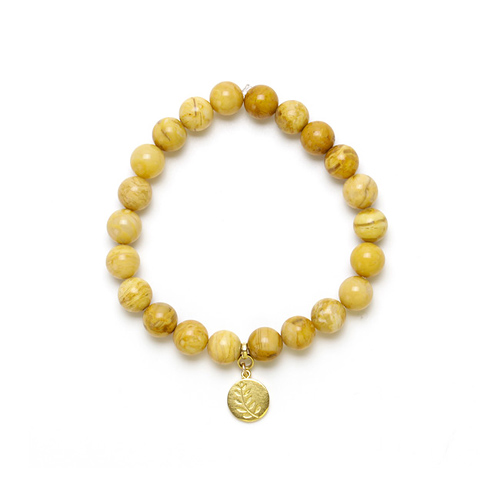 yellow jasper small goddess bracelet with wheat