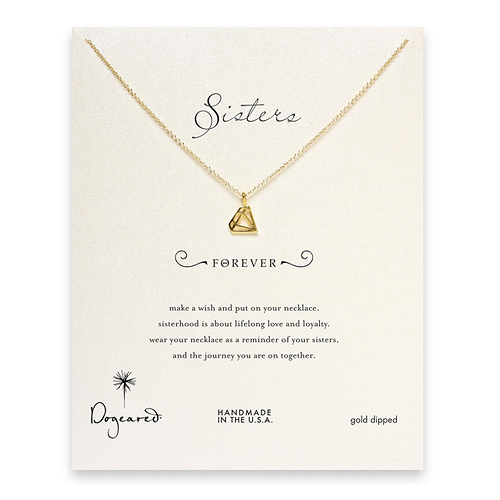diamond sorority necklace, gold dipped