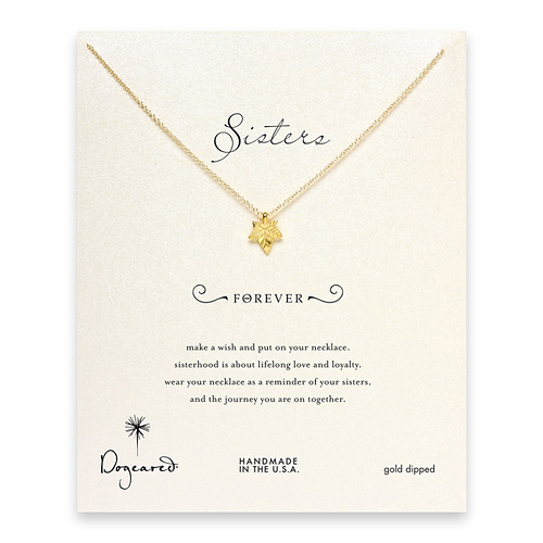 sorority sisters forever reminder necklace with gold dipped ivy