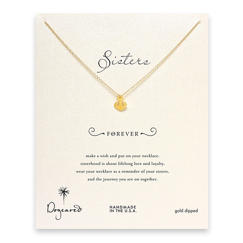 sorority sisters forever reminder necklace with gold dipped smooth anchor
