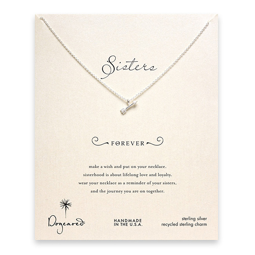 sorority sisters forever reminder necklace with sterling silver arrow
