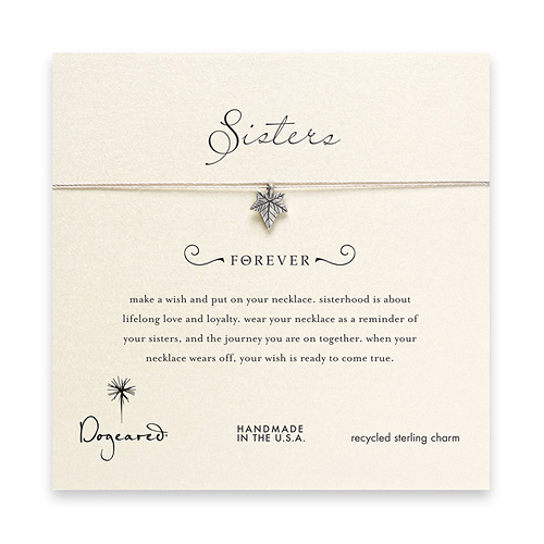 sorority sisters forever make a wish necklace with sterling silver ivy on taupe thread