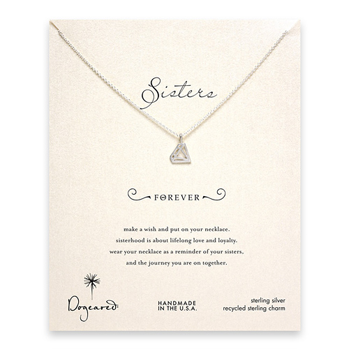 diamond sorority necklace, sterling silver