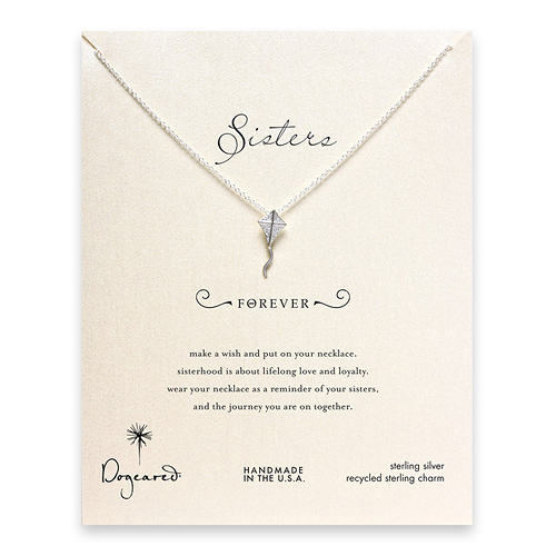 sorority sisters forever reminder necklace with sterling silver kite