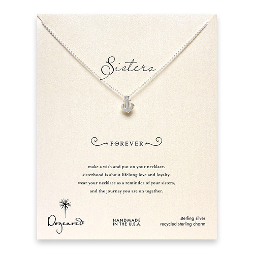smooth anchor necklace, sterling silver