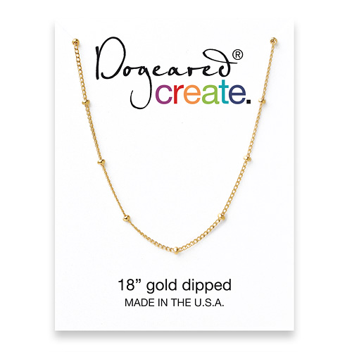 create beaded chain, gold dipped - 18 inches