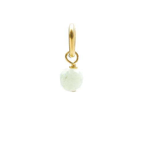 amazonite round faceted gem, gold dipped