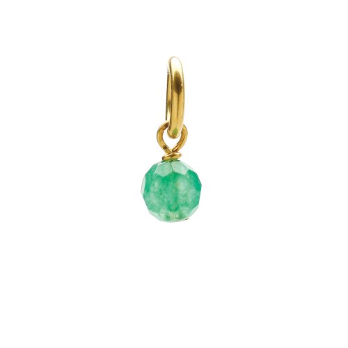 aventurine round faceted gem, gold dipped