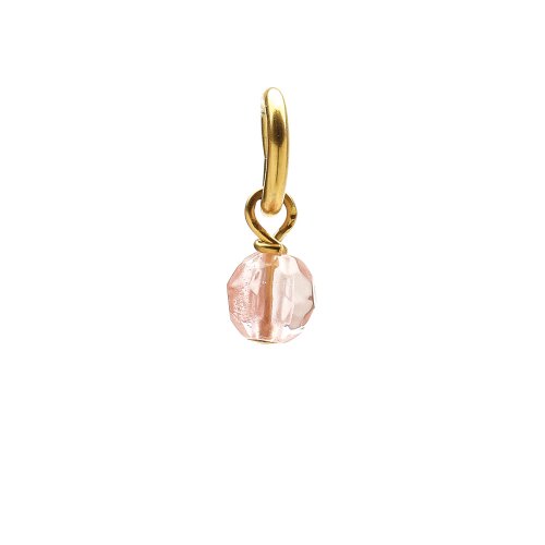 cherry quartz round faceted gem, gold dipped