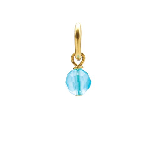 turquoise quartz round faceted gem, gold dipped
