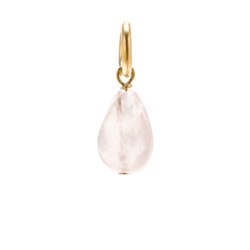 rose quartz teardrop gem, gold dipped
