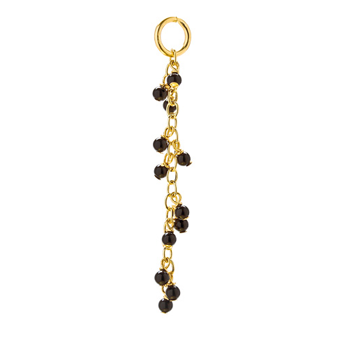 black onyx cascading gems, gold dipped