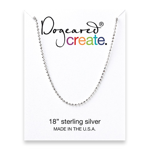 create faceted ball chain, sterling silver - 18 inches