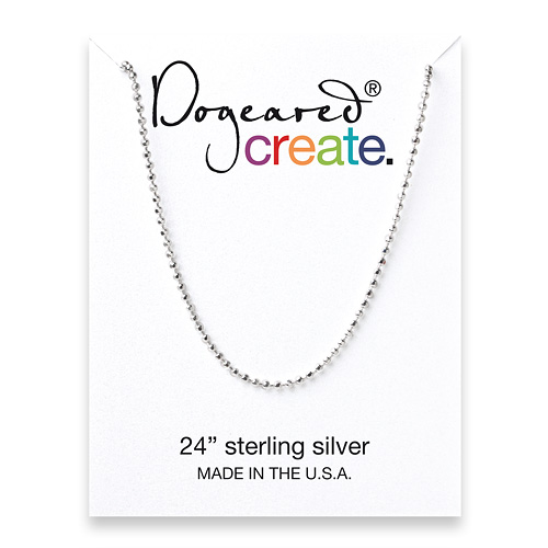 create faceted ball chain, sterling silver - 24 inches
