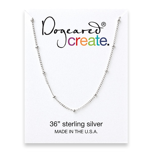 create beaded chain, sterling silver - 36 inches