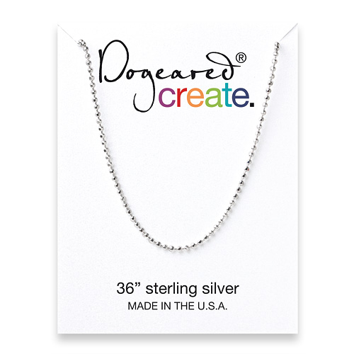 create faceted ball chain, sterling silver - 36 inches
