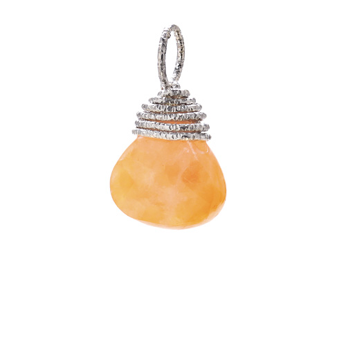 red aventurine briolette gem, sterling silver