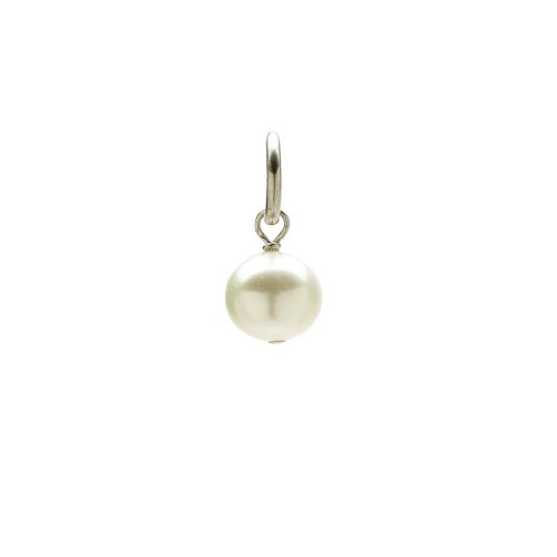 white pearl charm, sterling silver