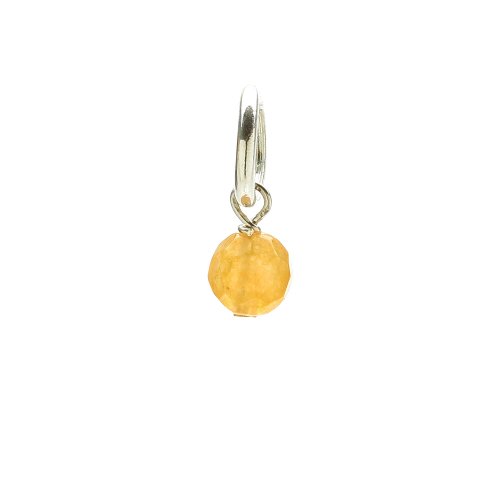 red aventurine round faceted gem, sterling silver