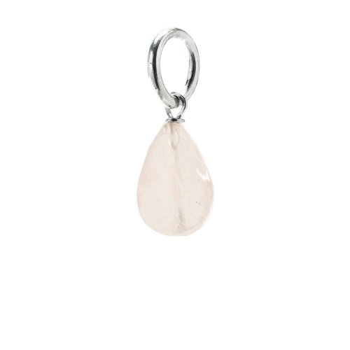 rose quartz teardrop gem, sterling silver