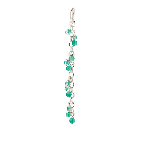 green onyx cascading gems, sterling silver