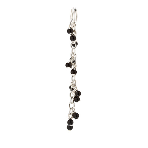 black onyx cascading gems, sterling silver